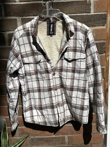 Billabong Straight Fit Sherpa Thick Plaid Boys Large Jacket - Picture 1 of 6