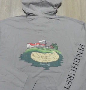 JOHNNIE-O PINEHURST RESORT Mens L LARGE EDISON HOODIE PULLOVER GOLF T SHIRT SEAL - Picture 1 of 18