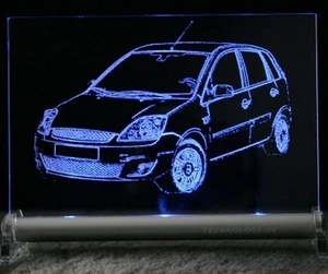 Ford Fiesta como coche grabado en placa luminosa LED sign placa grabada  - Imagen 1 de 1