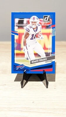 2023 Donruss Rated Rookie Khalil Shakir Blue Press Proof No.33 Bills - Image 1 of 2