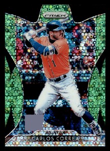 2019 Panini Prizm Prizms Lime Green Donut Circles #85 Carlos Correa /199