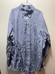 Ralph Lauren Shirt Mens Size 2XLT Blue Check Long Sleeve Button Down Stretch - Picture 1 of 5