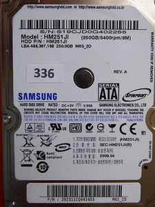 250 GB Samsung HM251JI | P/N: 292511CQ443495 | 2008.04 | #336 - Imagen 1 de 3