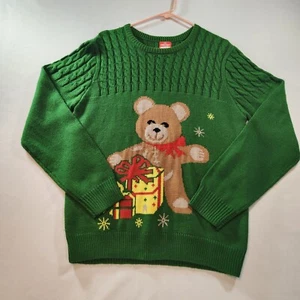 My Christmas Party Pullover Damen Grün Größe M Teddybär Geschenke - Bild 1 von 22