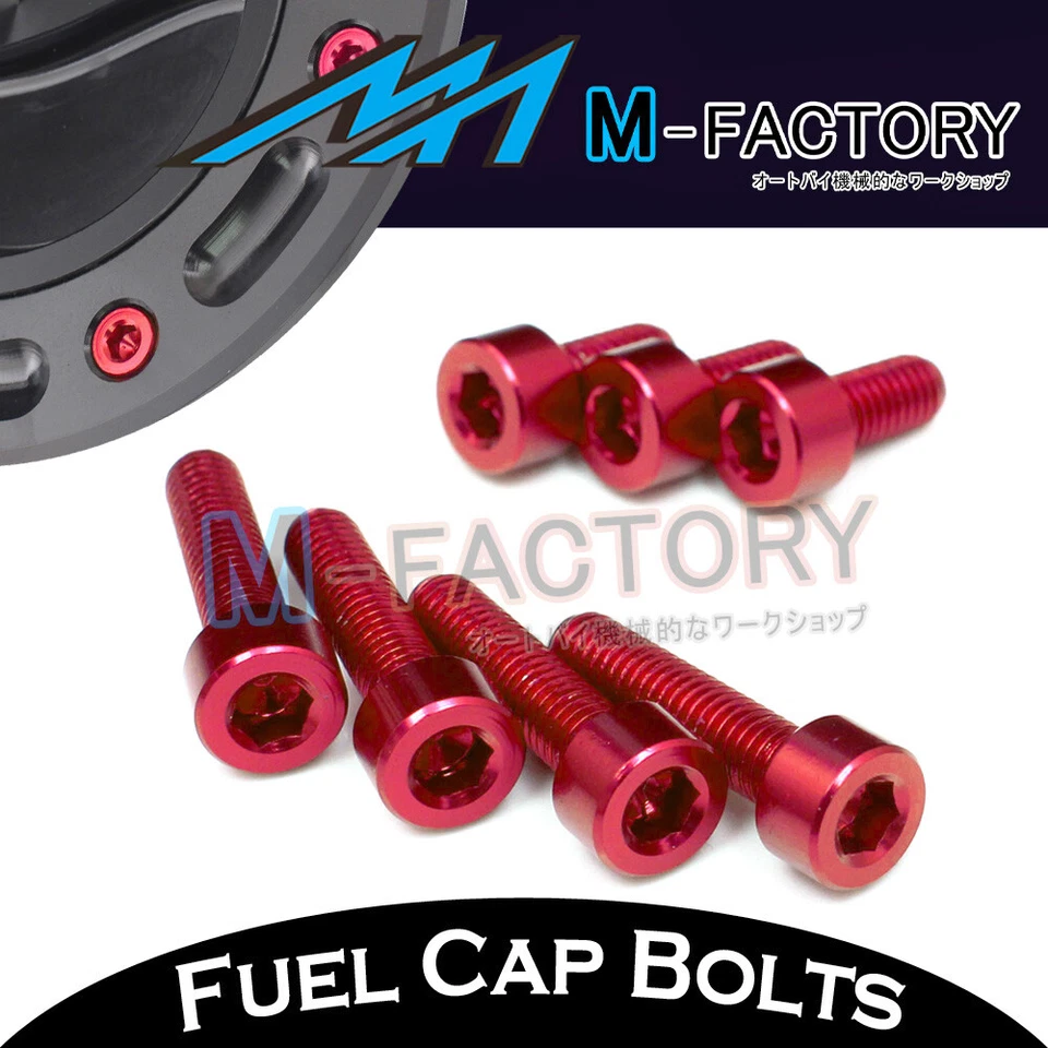 Red CNC Billet Fuel Cap Bolts For Suzuki TL1000 S / R 98 99 00 01 02 03 - Imagem 1 de 2