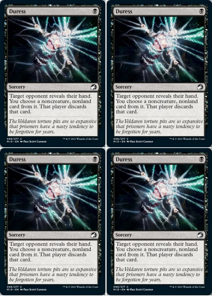 MTG - 4x DURESS - Innistrad: Midnight Hunt (C) - Image 1 of 1
