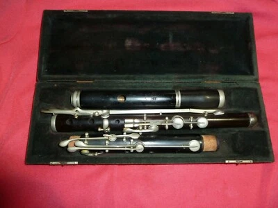 German Hanover Grenadilla Carl Fisher 10 keys flute made 19 C - Image 1 of 2