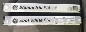 GE FLUORESCENT LAMP TUBE COOL WHITE F14T12 CW 14W 15" T12 2 BULBS - Picture 1 of 6