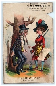 Jones Morgan & Co. Waterbury CT - The Boss Tie up - Comical Girl with Gun - Lrg - Picture 1 of 2