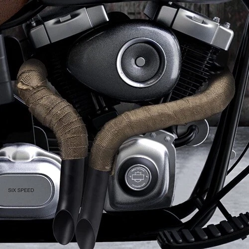 Tubos de escape LAF de 2" con kits de brida para Harley Sportster Softail envueltos en cromo Foto 1 de 4