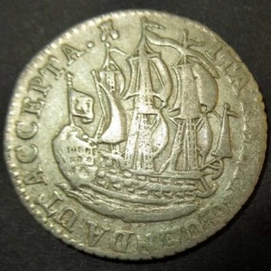 Certificate of Authenticity Silver 1791 Colonial New York Ship Shilling Zeeland - Picture 1 of 5
