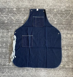 Ansell Unisex Bib Work Apron Denim Shop Blue Pocket Ties New K4 - Picture 1 of 7
