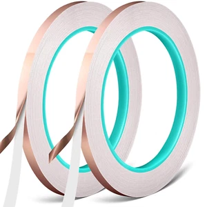 2 Pack Copper Foil Tape Double-Sided Conductive for Stained Glass EMI Shielding - Picture 1 of 12