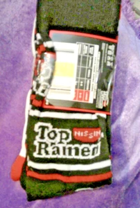 TOP RAMEN CREW Socks Men's SHOE Size 8-12 TWO Pair  Novelty Socks FREE SHIPPING - Picture 1 of 2