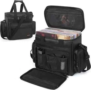 Vinyl Record Travel Carrying Bag with Divider - Durable Storage Case Fits 40 LPs - Picture 1 of 8