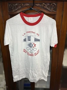 Vintage Stedman Sport T Ringer 84 Olympics LA county Jail Bootleg T Shirt  - Picture 1 of 5