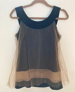 FENDI Women Tank Top Sleeveless Camisole Shirt Black Silk Crewneck Size 36 Italy - Picture 1 of 10