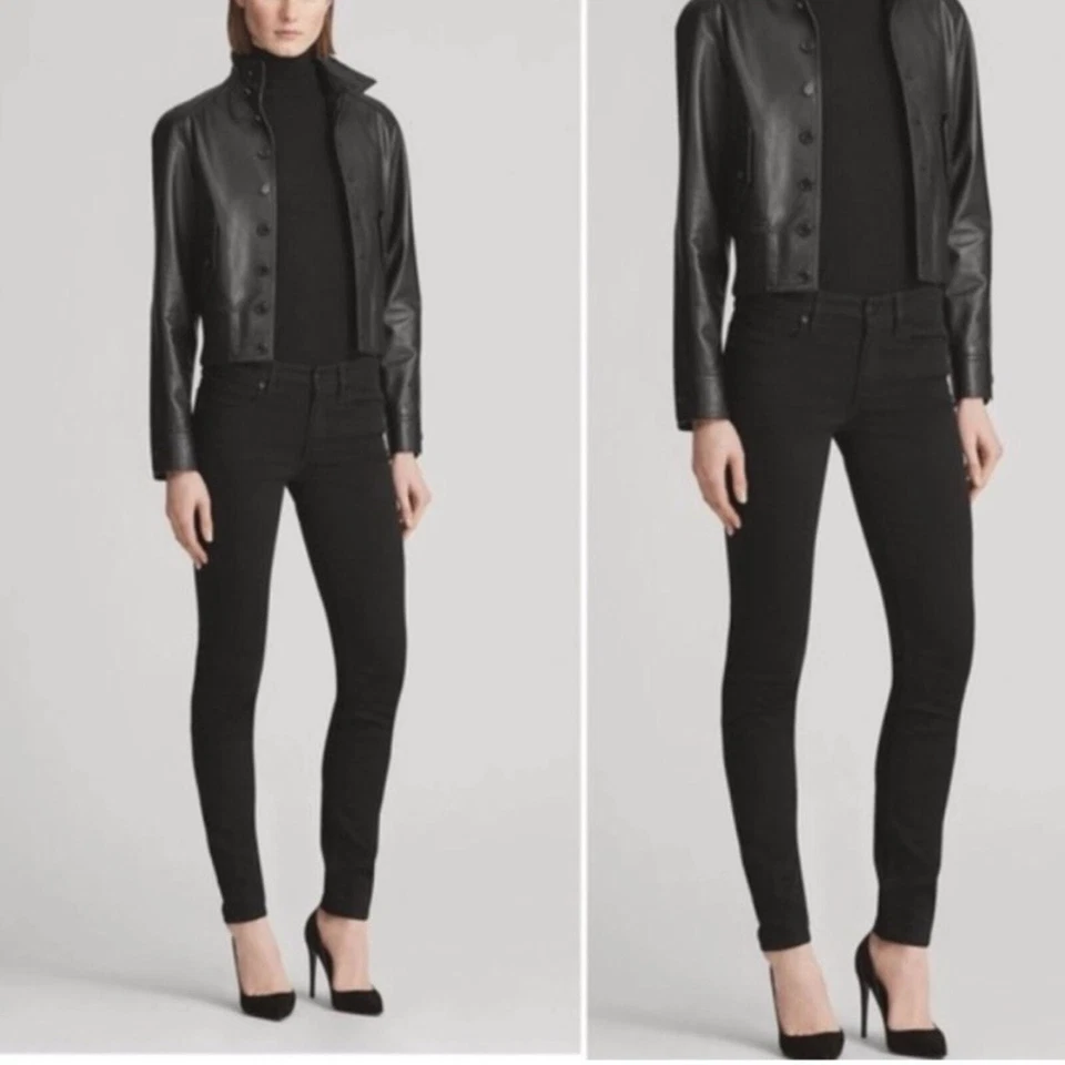 Pantalones de mezclilla GOLDSIGN ajustados rectos elásticos negros talla 28x34 Foto 1 de 4