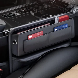 Universal Car Seat Gap Storage Bag Crevice Box Card Organizer Black Accessories - Picture 1 of 13