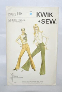 Vintage Kik Sew Damen Hose Muster # 350 Gr. 12, 14, 16 ungeschnitten - Bild 1 von 2