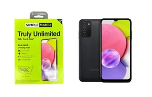 Samsung Galaxy A03s 32GB SM-S134DL 6.5'' Black (Simple Mobile) - Open Box - Afbeelding 1 van 6