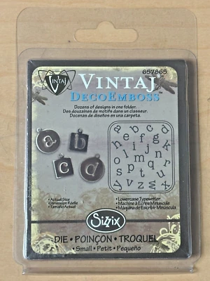 Sizzix Vintaj DecoEmboss Die: Lowercase Typwriter - Image 1 of 2