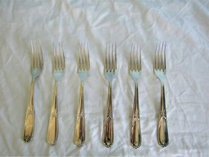 6 Forchette Tavolo Metallo Argentato Christofle Modello Grandbourg Louis XV (Set - Foto 1 di 8