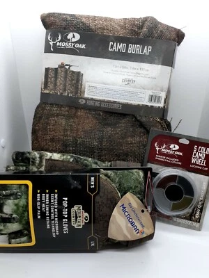 NEW Mossy Oak Camo Burlap Fabric Blind Cover Break-Up Country 12ft x 54" bundle - Image 1 of 4