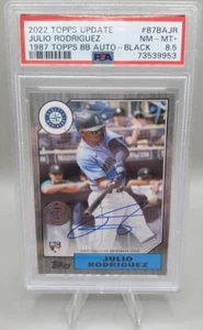 2022 Topps Update 1987 Black Julio Rodriguez RC On Card Auto /199 PSA 8.5 NM-MT+ - Picture 1 of 2