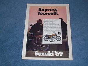 1969 Suzuki T-500 II Titan Vintage Motorcycle Ad "Express Yourself" - Picture 1 of 1
