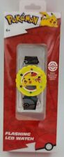 Pokémon Pikachu Flashing LCD Watch Yellow Face Black Band 