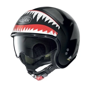 CASCO MOTO SCOOTER DEMI JET NOLAN N21 SKYDWELLER 108 MATT BLACK GREY TAGLIA L - Picture 1 of 4