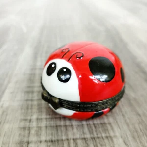 Vintage Porcelain Ladybug Trinket Box - Picture 1 of 10