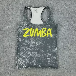 Zumba Tank Top Shirt Women's Small Gray Activewear Fitted Round Neck Sleeveless - Picture 1 of 13