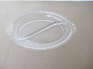 9 Zoll Imperial Glas Candlewick Klarglas Geteilte Süßigkeiten/Genuss/Nussschale; gehandhabt - Bild 1 von 3
