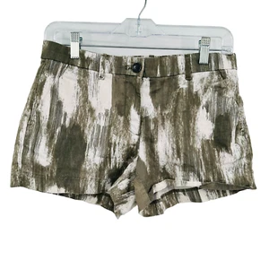 Khakis by GAP Size 0 Olive Green & White Printed Mid Rise Summer Shorts - Picture 1 of 9