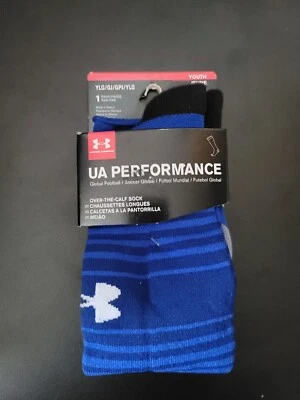 Nuevo con etiquetas Under Amour Performance Fútbol Fútbol Sobre la pantorrilla Calcetines Juveniles Lg 1-4  Foto 1 de 4