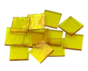 500 Yellow Cathedral RR 1/2" Quadratische Handgeschliffene Glasmosaikfliesen | Schmelzbar 96 - Bild 1 von 1