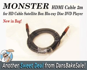 Monster para Cable HDMI 2M - Cable HD Caja Satélite Blu-ray DVD HDTV 1080p ¡NUEVO! - Imagen 1 de 3