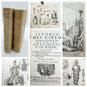 Istoria Del Cielo Histoire Du Ciel 1st Italian Ed 1741 Noel Antoine Pluche Pagan - Picture 1 of 24