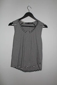 Silent Theory Women's Black & White Striped Sleeveless Tank Singlet Top Size 8 - Picture 1 of 10