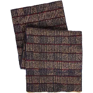 Bufanda a cuadros Le Pommier by Olimpia NUEVA $135 para hombre mezcla de lana, azul marrón borgoña - Imagen 1 de 2