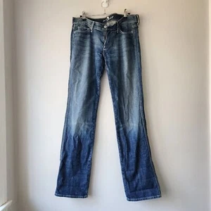 7 For All Mankind Colette Straight Leg Blue Jeans | Womens 31 | Tall Low Rise - Picture 1 of 8
