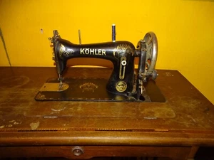 Köhler mechanische Tretnähmaschine Holz antik Tret-Nähmaschine vintage - Bild 1 von 6