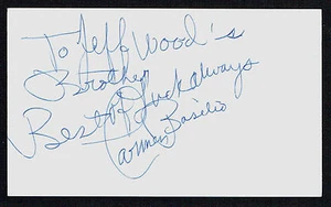 Carmen Basilio († 2012) signed Autogramm Auto 3x5 Karteikarte Boxmeister - Bild 1 von 1