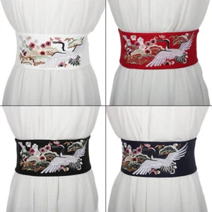 Embroidered Crane Wide Waist Belt Chinese Hanfu Ancient Waist Band Skirt Girdle - Bild 1 von 15