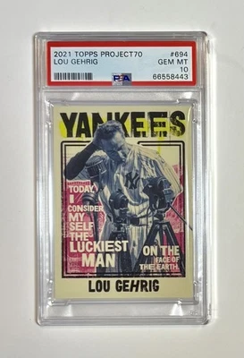 PSA 10  2021 topps project 70  ~  Lou Gehrig   ~  New York Nico  ~  /950 - Image 1 of 2
