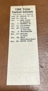 1960 University Of Southern California Football ZEITPLAN USC - Bild 1 von 5