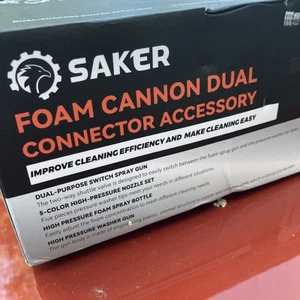 Saker Sakerplus Foam Cannon Dual Connector Accessory Pressure Washer Gun NEW NIB - Picture 1 of 12