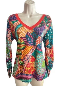 Aldo Martins Montreux Muli-color Pullover Cotton Sweater Size M NEW - Picture 1 of 15